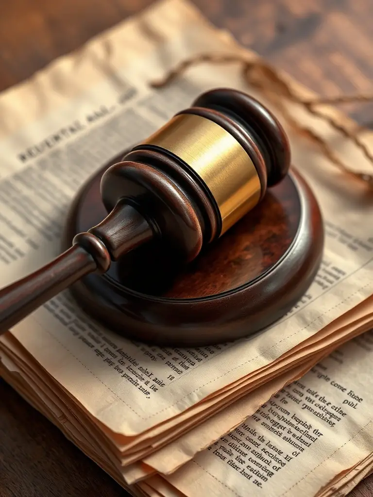 A professional photo of a gavel resting on a stack of legal documents, symbolizing the authority and seriousness of divorce proceedings in Dubai.