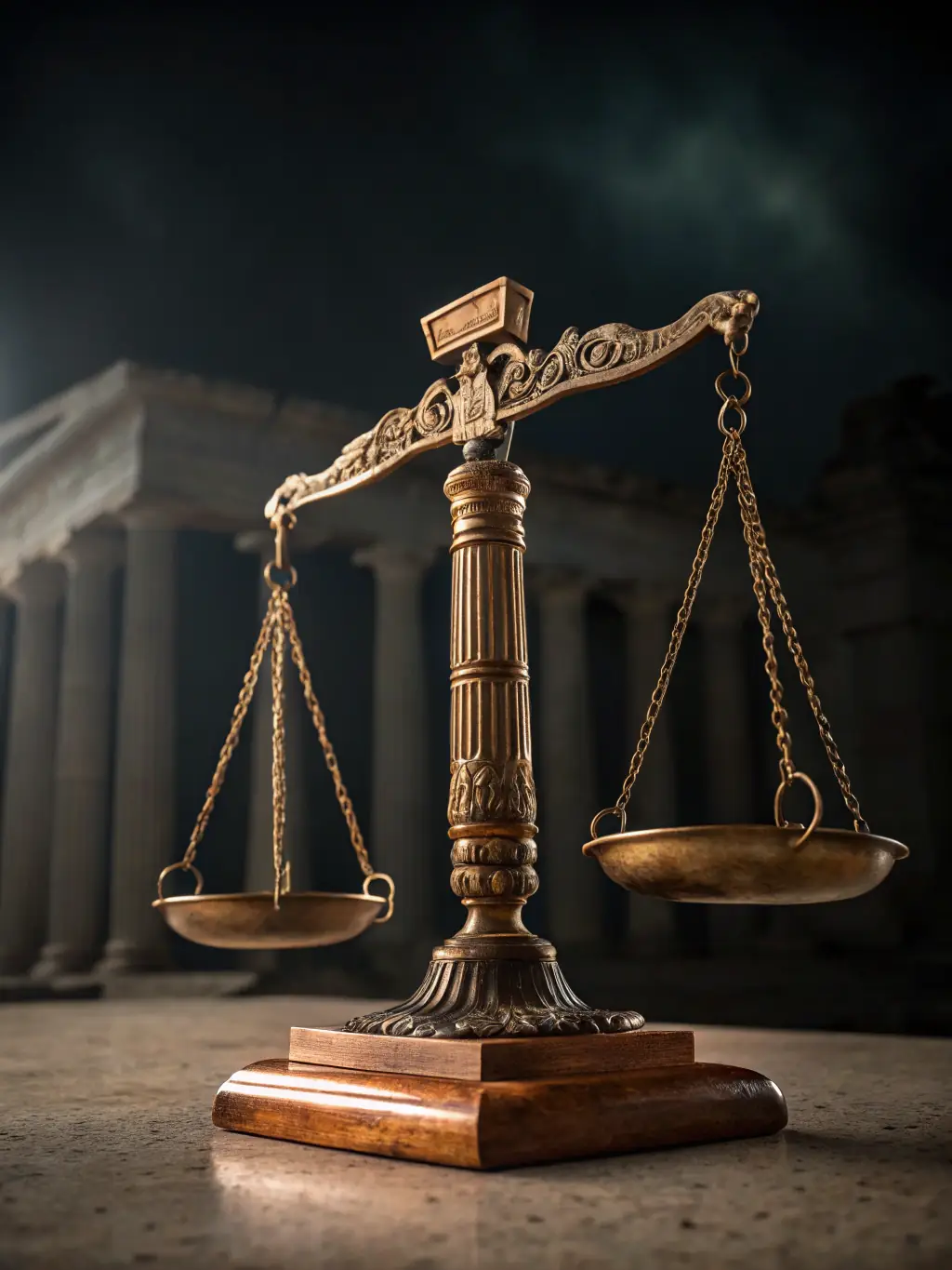 A balanced scale symbolizing fairness and justice, representing the equitable distribution of assets in family law cases in Dubai.